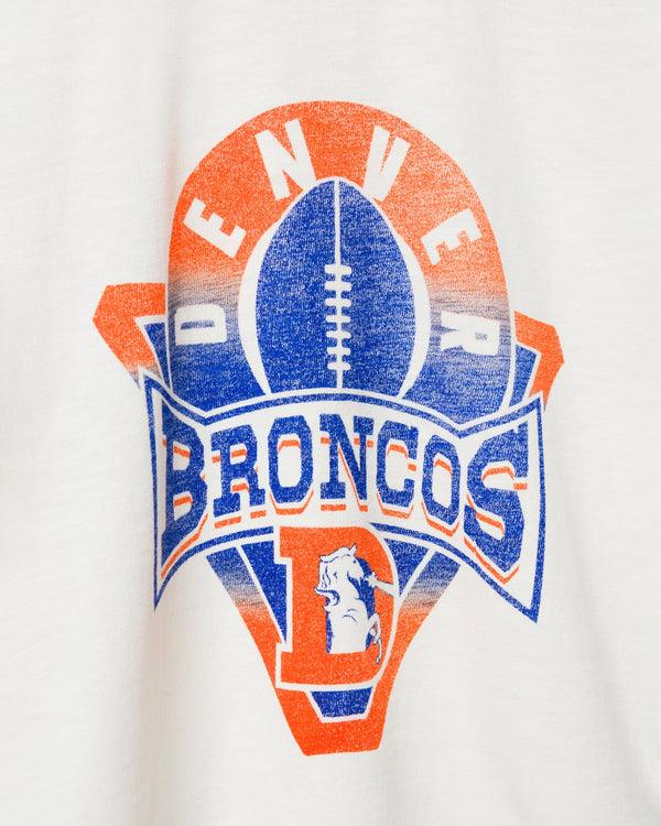 Junk Food Clothing Women's Denver Broncos Mock Neck Crop Tee White