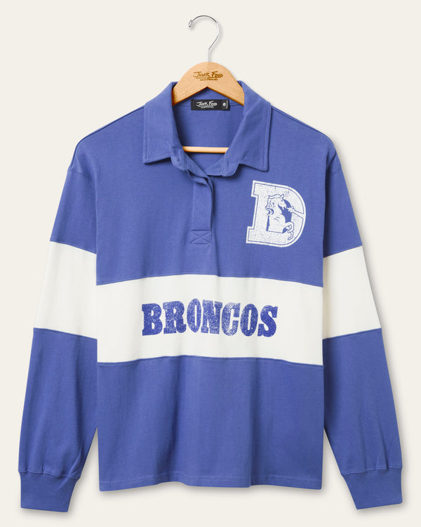 junk food clothing Women's Denver Broncos Rugby Long Sleeve Liberty