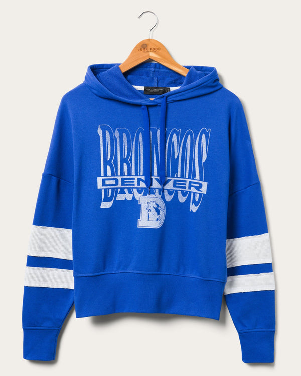 junk food clothing Women's Denver Broncos Stripe Fleece Liberty