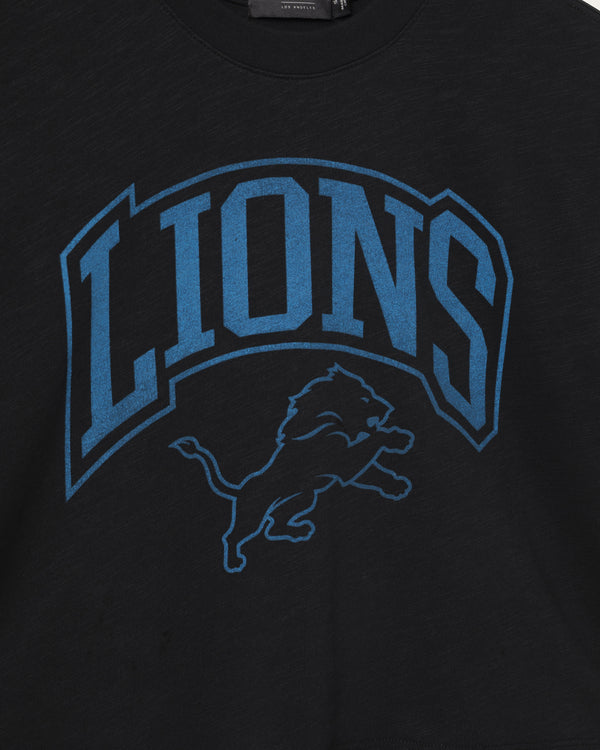 Junk Food Clothing Women's Detroit Lions Blitz Mock Neck Crop Black