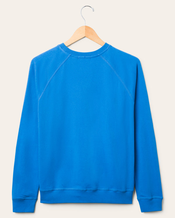 Junk Food Clothing Women's Detroit Lions Football Raglan Crew Fleece Lions Blue