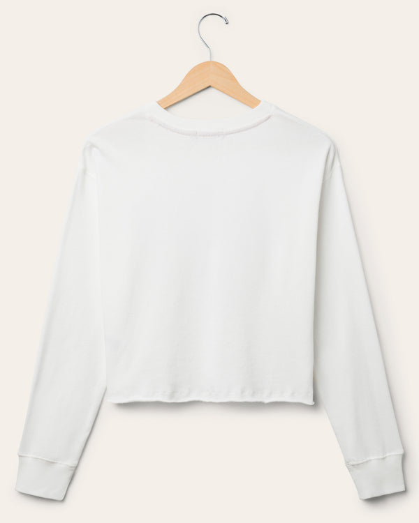 Junk Food Clothing Women's Detroit Lions Helmet Crop Fleece Vintage White