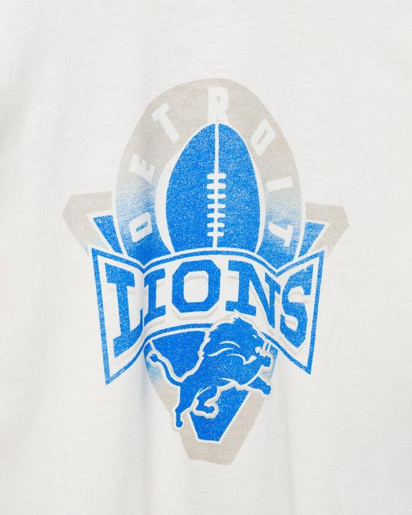 Junk Food Clothing Women's Detroit Lions Mock Neck Crop Tee White