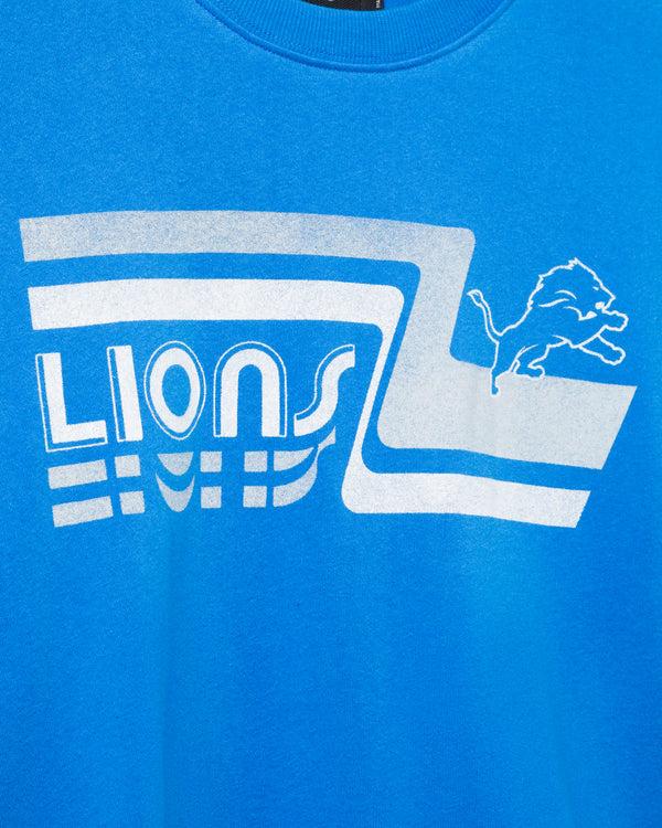 Junk Food Clothing Women's Detroit Lions Retro Crop Fleece Lions Blue
