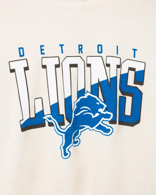Junk Food Clothing Women's Detroit Lions Slant Crop Thermal Oatmeal