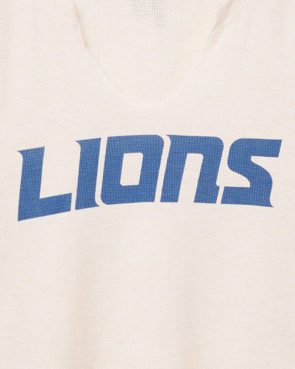 Junk Food Clothing Women's Detroit Lions Sunday Crop Thermal Oatmeal