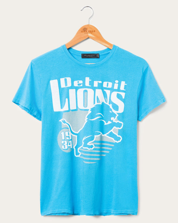 junk food clothing Women's Detroit Lions Sunset Vintage Tee Liberty