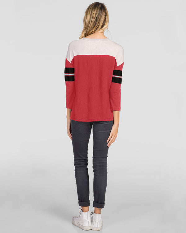 Junk Food Clothing Women's Falcons Jersey Long Sleeve Top LICORICE / SUGAR