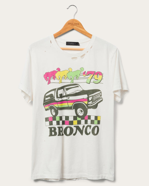 junk food clothing Women's Ford Bronco '79 Vintage Destroy Tee Vintage White