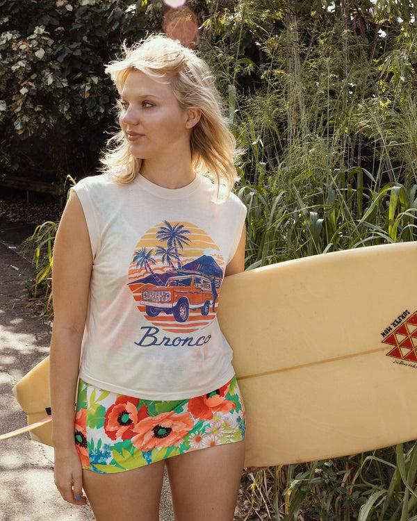 Junk Food Clothing Women's Ford Bronco Sunset Vintage Tissue Tank Birch