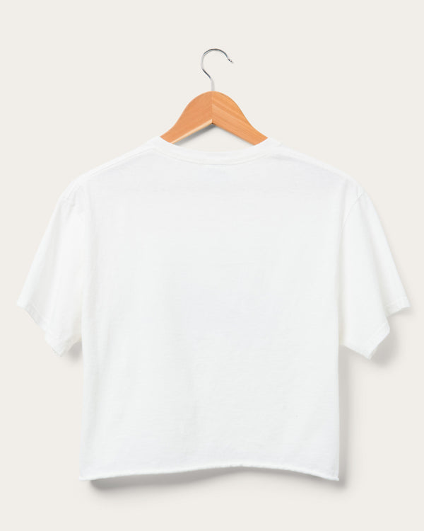 Junk Food Clothing Women's Ford Flag Flea Market Crop Tee White