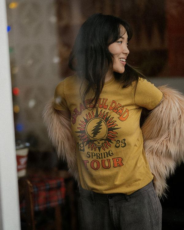 Junk Food Clothing Women's Grateful Dead 1983 Tour Original Tee Harvest Gold