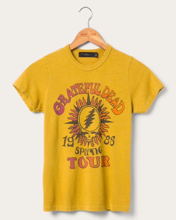junk food clothing Women's Grateful Dead 1983 Tour Original Tee Harvest Gold