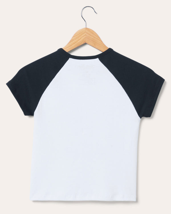 Junk Food Clothing Women's Grateful Dead 1988 Tour Baby Raglan Tee Black/White