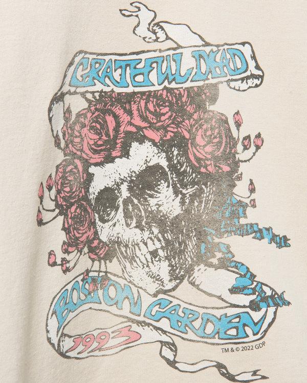 Junk Food Clothing Women's Grateful Dead Boston Garden Flea Market Fleece Crop Sand