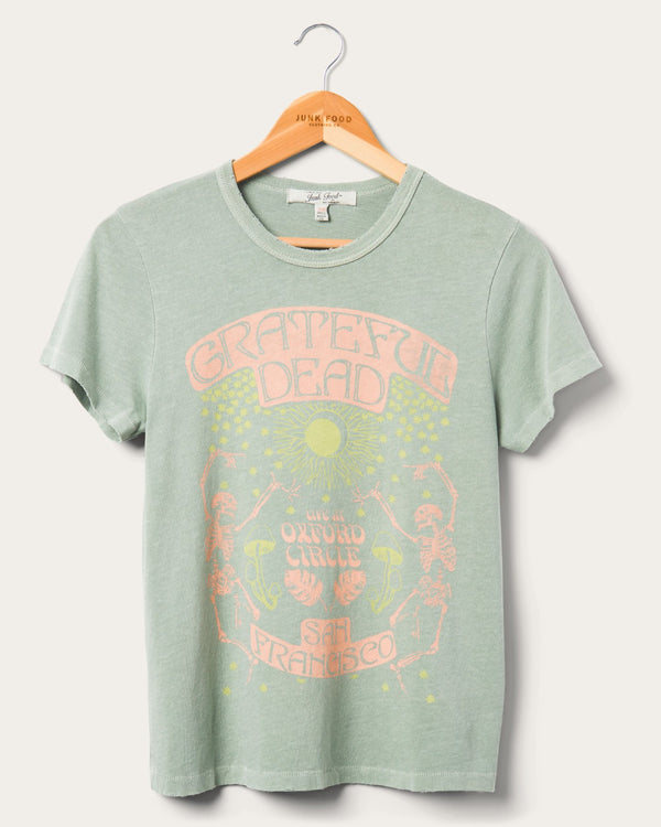 junk food clothing Women's Grateful Dead Skeleton Solstice Original Tee Sea Spray