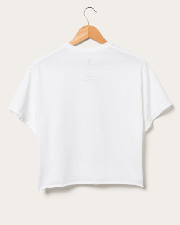 Junk Food Clothing Women's Grateful Dead Winged Skull Flea Market Crop Tee White