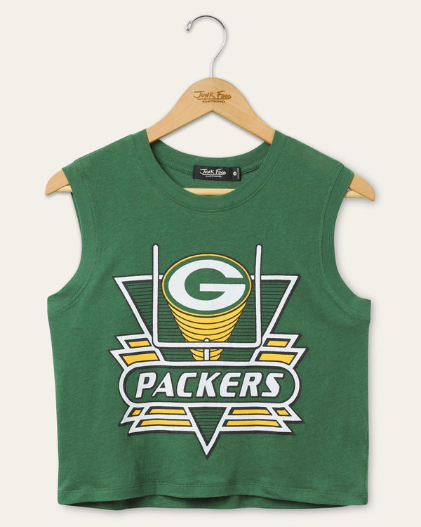 junk food clothing Women's Green Bay Packers Field Goal Tank Hunter
