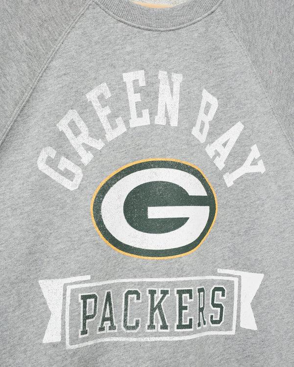 Junk Food Clothing Women's Green Bay Packers Raglan Fleece Tank Heather Grey