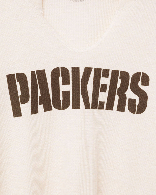 Junk Food Clothing Women's Green Bay Packers Sunday Crop Thermal Oatmeal