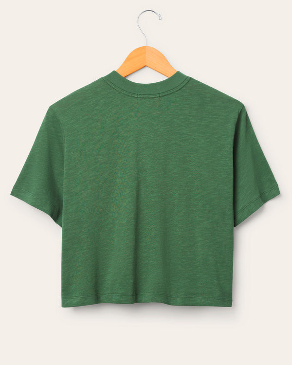 Junk Food Clothing Women's Green Bay Packers Thrill Mock Neck Crop Tee Hunter