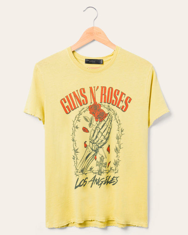 junk food clothing Women's Guns N' Roses Los Angeles Vintage Tee Dusty Citron