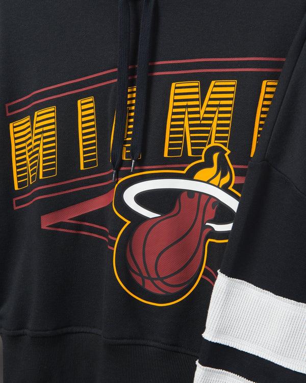 Junk Food Clothing Women's Heat Overtime Striped Fleece Hoodie True Black