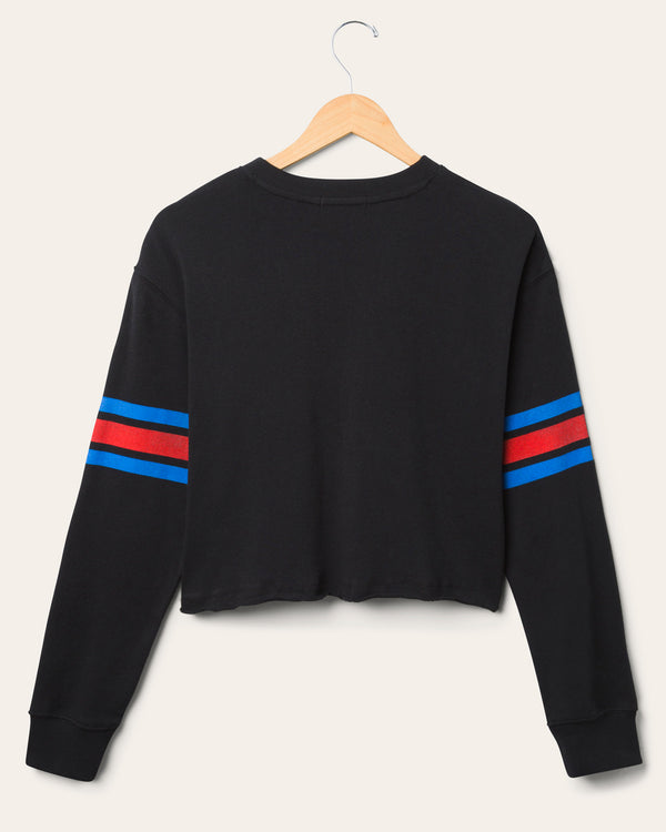 Junk Food Clothing Women's Houston Texans Retro Crop Fleece True Black