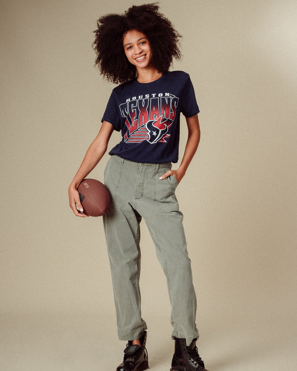 Junk Food Clothing Women's Houston Texans Vintage Tee Navy