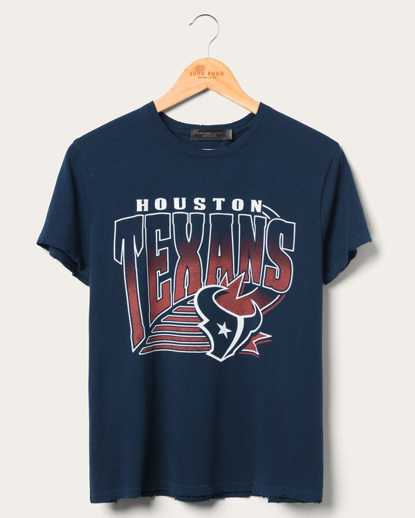 junk food clothing Women's Houston Texans Vintage Tee Navy