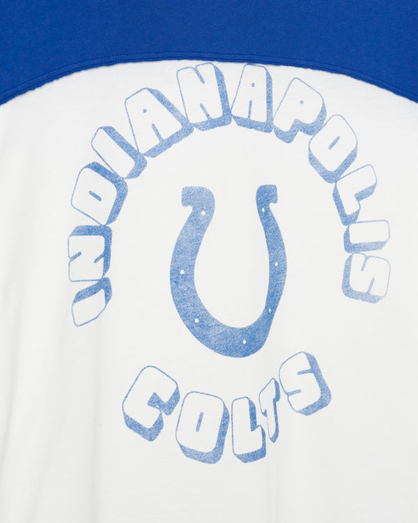 Junk Food Clothing Women's Indianapolis Colts Hail Mary Tee Sugar/Liberty