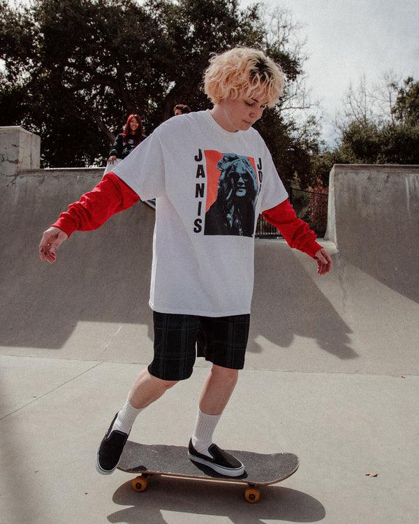 Junk Food Clothing Women's Janis Joplin Flea Market Tee White