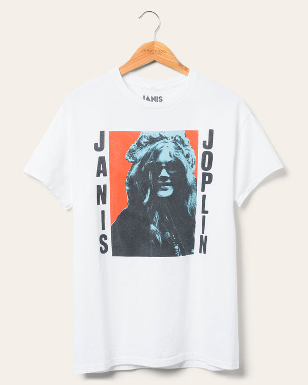 junk food clothing Women's Janis Joplin Flea Market Tee White