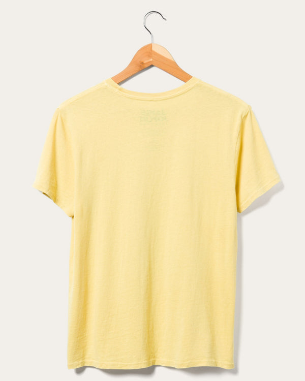 Junk Food Clothing Women's Janis Joplin Honolulu Vintage Tee Misted Yellow