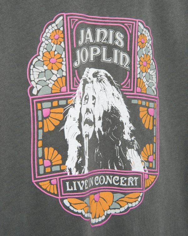 Junk Food Clothing Women's Janis Joplin Live In Concert Vintage Tee Vintage Black