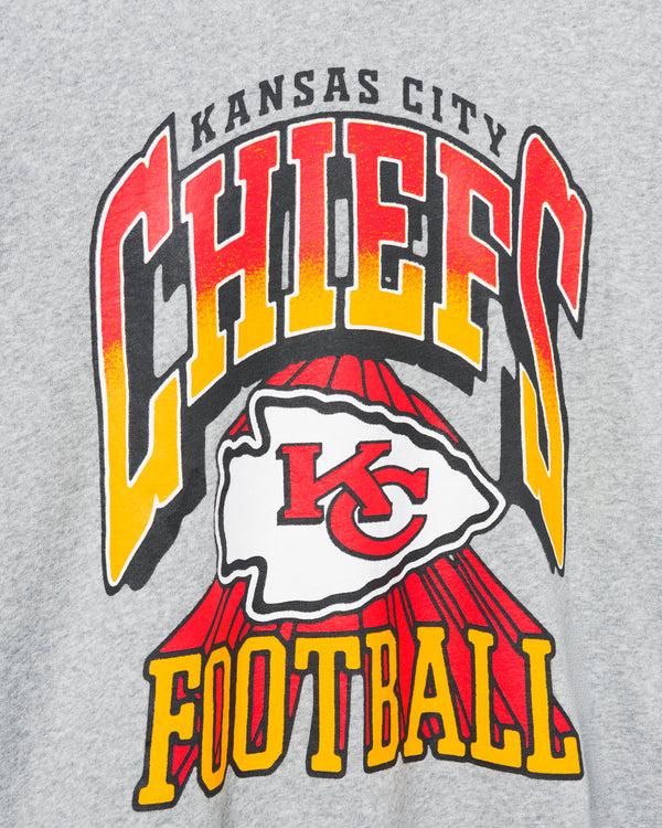 Junk Food Clothing Women's Kansas City Chiefs Block Crop Hoodie Heather Grey/Black