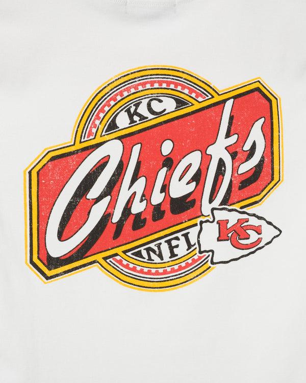 Junk Food Clothing Women's Kansas City Chiefs Cheers Baby Tee Vintage White