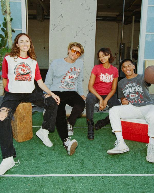 Junk Food Clothing Women's Kansas City Chiefs Color Block Crop Tee White/Licorice