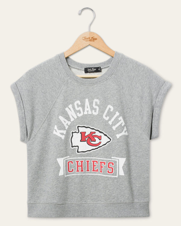 junk food clothing Women's Kansas City Chiefs Raglan Fleece Tank