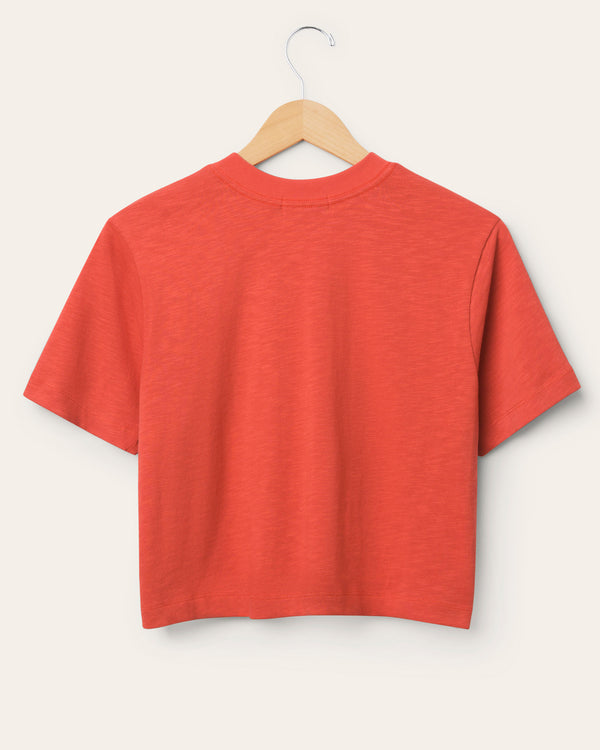 Junk Food Clothing Women's Kansas City Chiefs Thrill Mock Neck Crop Tee Licorice