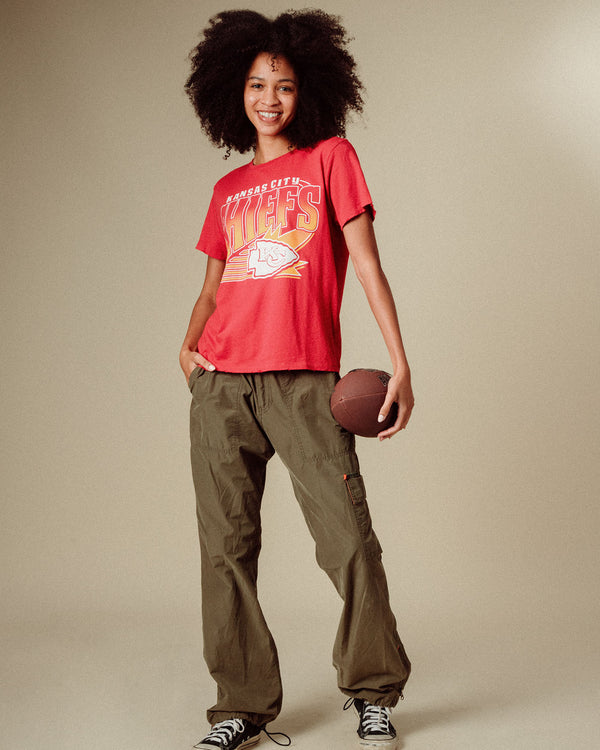 Junk Food Clothing Women's Kansas City Chiefs Vintage Tee Licorice