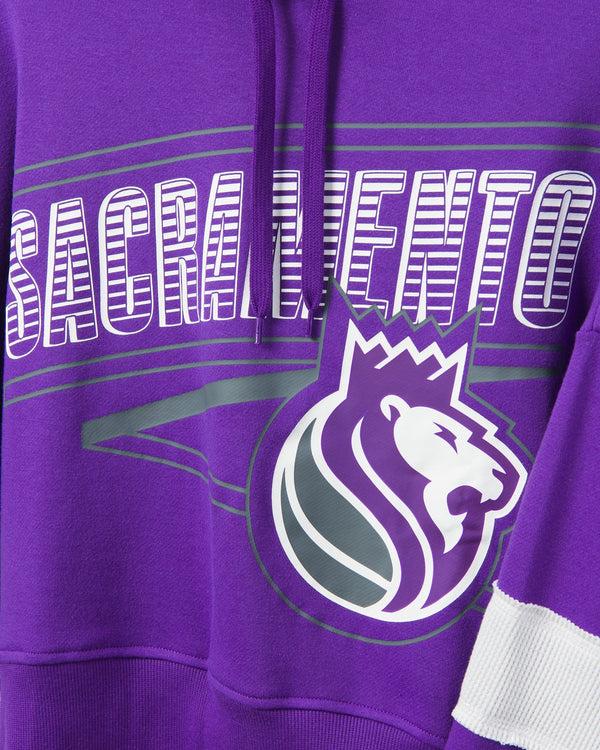 Junk Food Clothing Women's Kings Overtime Striped Fleece Hoodie Purple