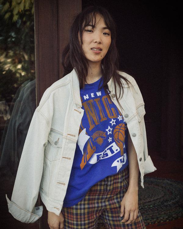 Junk Food Clothing Women's Knicks Banner Vintage Tee Liberty