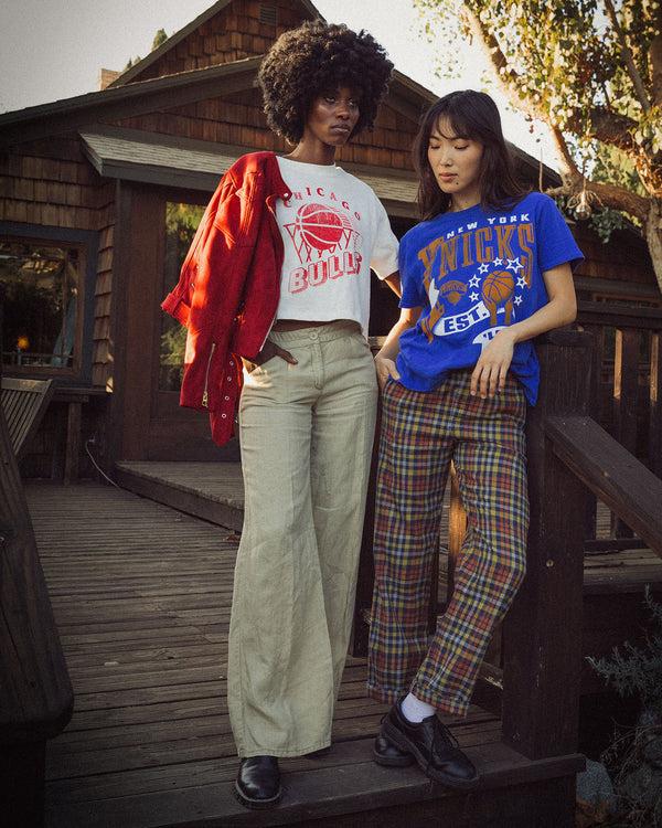 Junk Food Clothing Women's Knicks Banner Vintage Tee Liberty