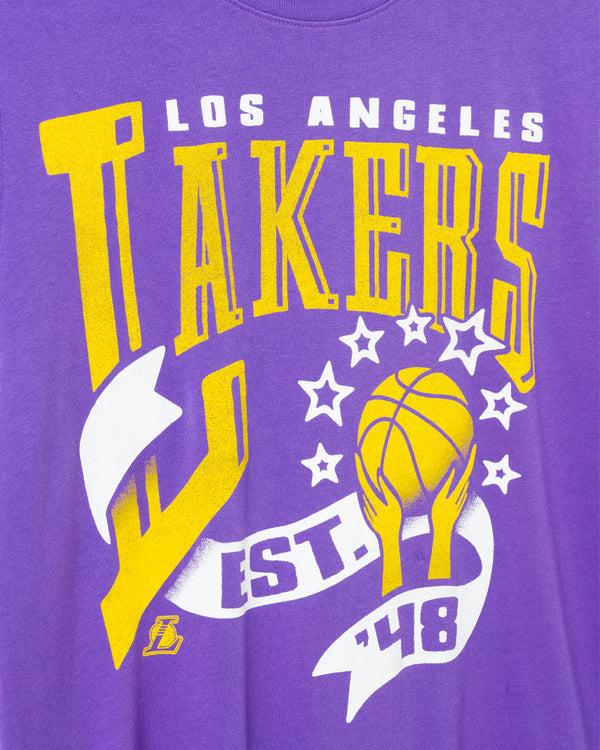 Junk Food Clothing Women's Lakers Banner Vintage Tee Purple