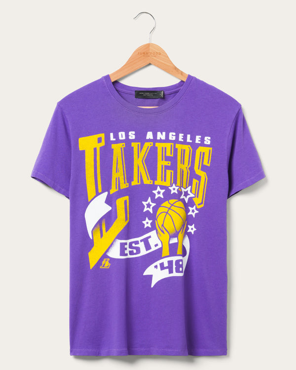 junk food clothing Women's Lakers Banner Vintage Tee Purple