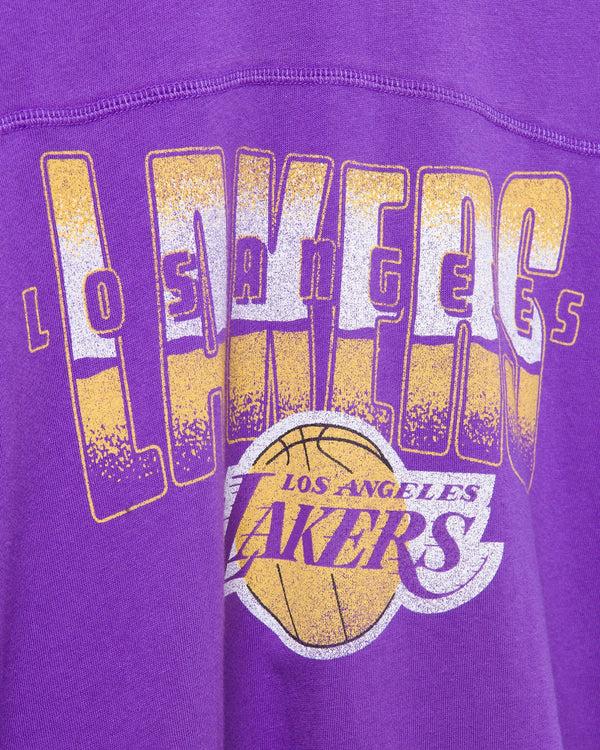 Junk Food Clothing Women's Lakers Courtside Cropped Tee Purple