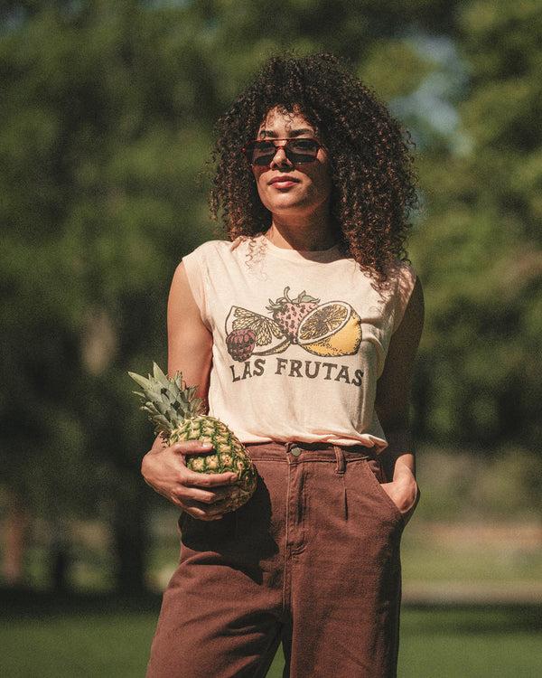 Junk Food Clothing Women's Las Frutas Vintage Tissue Tank Spanish Villa