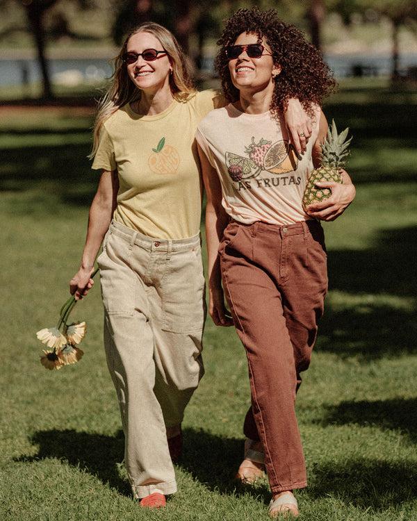 Junk Food Clothing Women's Las Frutas Vintage Tissue Tank Spanish Villa