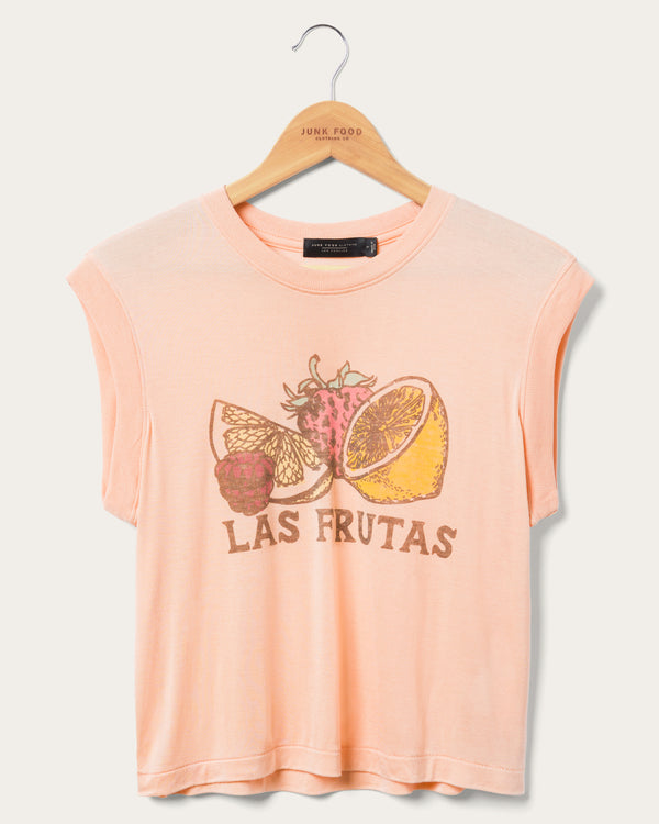 junk food clothing Women's Las Frutas Vintage Tissue Tank Spanish Villa